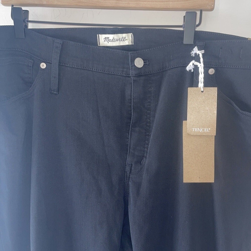 New Madewell Jeans 9" High Rise Skinny Women Size 36 Tall Long TENCEL Black - Picture 4 of 10